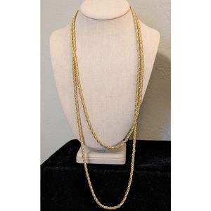 Monet Shiny Diamond Cut Gold Tone Chain W/ Special Monet Clasp 58" Necklace